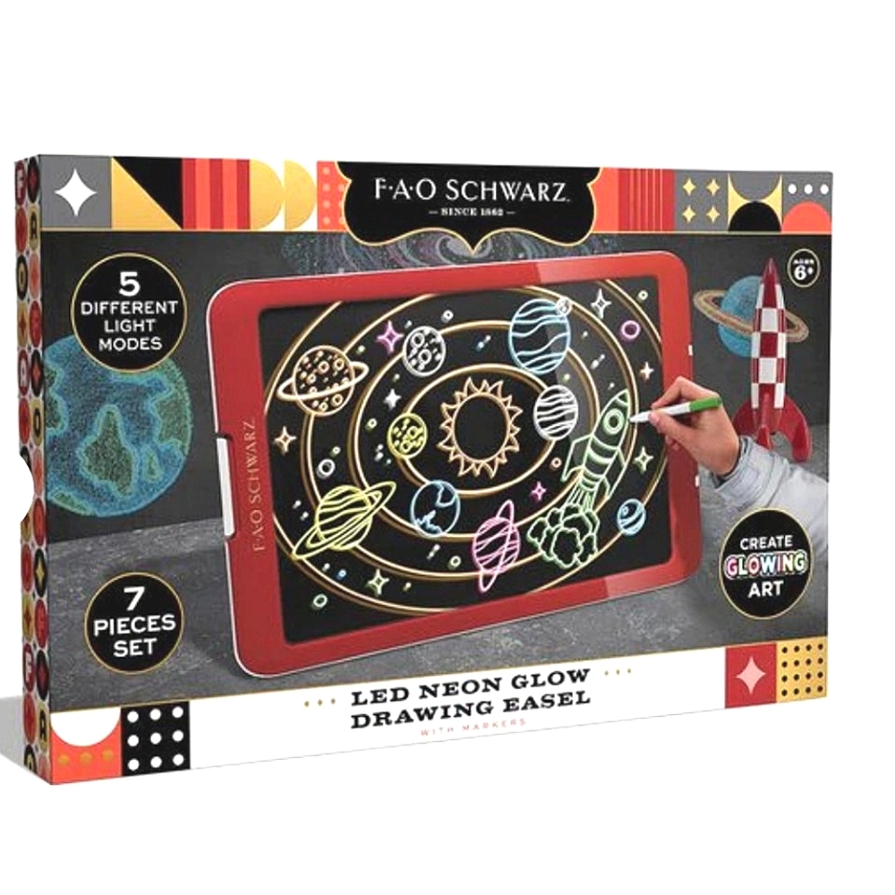 FAO Schwarz LED Neon Glow Drawing Easel